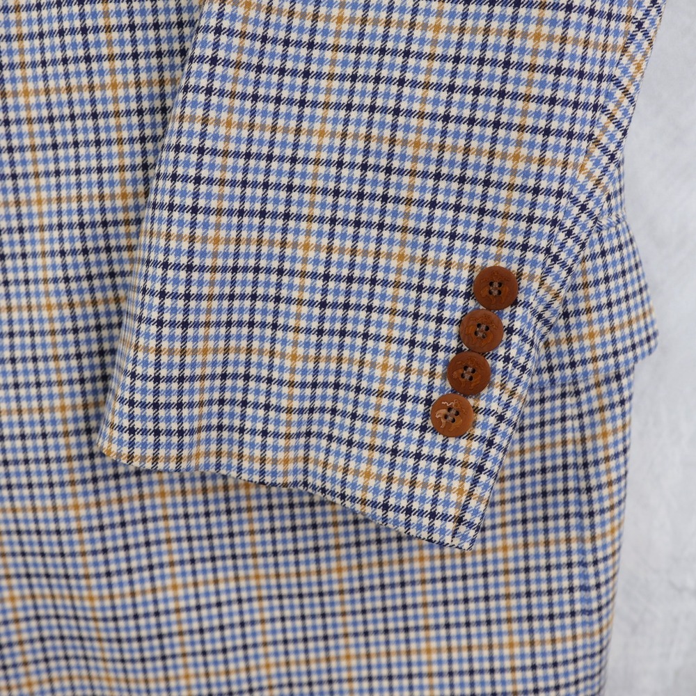 Brooks Brothers SaxXon Wool Sport Coat 42R 1818 Madison Blue Orange Glen Plaid - Picture 8 of 15